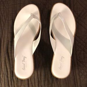 White wedge sandals